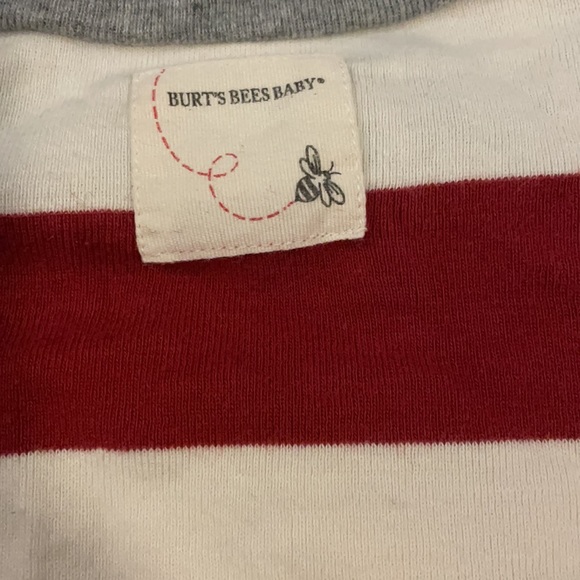 🔵3/$12 Super cute burts bees baby red striped pj set - Picture 3 of 3
